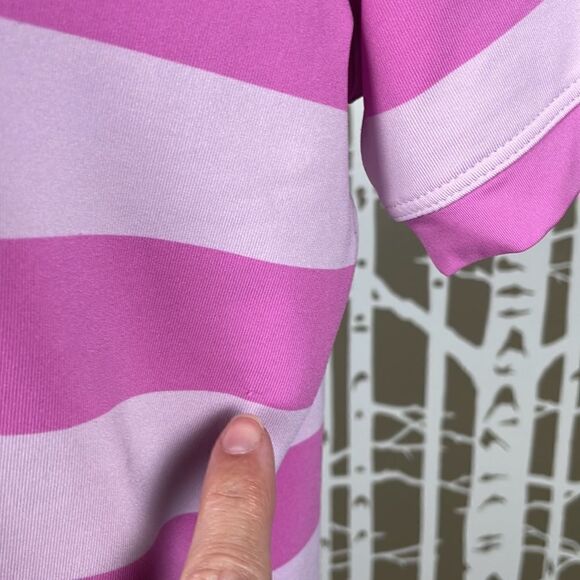 Nike Golf Tour Performance Dri-Fit Golf Shirt - Pink Stripes - Barbiecore - Picture 4 of 8